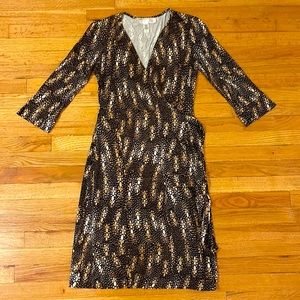 Diane Von Furstenburg Vintage Animal Print Midi Wrap Dress